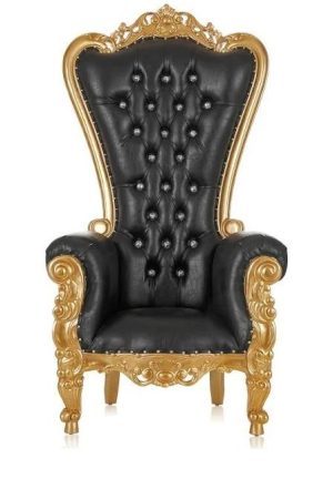 Black and Gold Adult Throne Chair