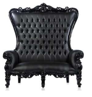 Black on Black Adult Throne Loveseat