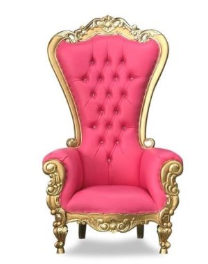 Hot Pink and Gold Adult Throne Chair