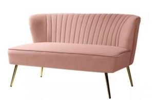 Pink Velvet and Gold Chaise