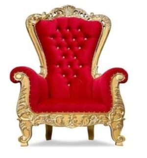 Red Velvet and Gold Kid's Throne Chair